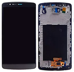 Дисплей LG G3 (D850, D851, D855, D856, D858, D859, LS990, VS985) с тачскрином и рамкой, оригинал, Black