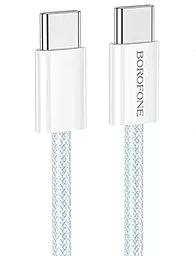 Кабель Borofone BX103 Original USB Type-C - Type-C 60w 3a 1м PD cable Blue - фото Кабель Borofone BX103 Original USB Type-C - Type-C 60w 3a 1м PD cable Blue