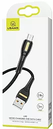 Кабель Usams U40 USB-A - micro USB 12w 2.4a 1м cable Black (US-SJ389) - миниатюра 3 Кабель Usams U40 USB-A - micro USB 12w 2.4a 1м cable Black (US-SJ389) - миниатюра 3
