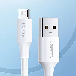 Кабель UGreen US289 Nickel Plating USB-A - micro USB 10w 0.5м cable White (60140) - миниатюра 3