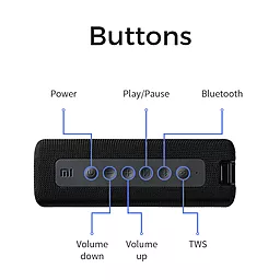Колонки акустические Xiaomi Mi Portable Bluetooth Speaker 16W Black (QBH4195GL) - миниатюра 8