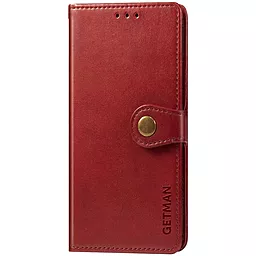 Кожаный чехол книжка GETMAN Gallant (PU) для Samsung Galaxy A21 (Красный)