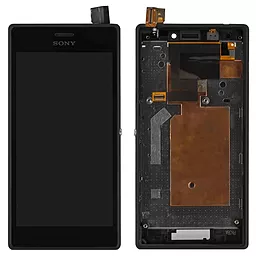 Дисплей Sony Xperia M2 (D2302, D2303, D2305, D2306) з тачскріном і рамкою, оригінал, Black