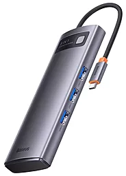 Мультипортовий Type-C хаб Baseus Metal Gleam Series 8-in-1 Hub gray (WKWG050113)