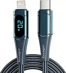 USB PD Кабель Essager LED Digital Display 20w Type-C - Lightning cable blue (EXCTL-YD03)
