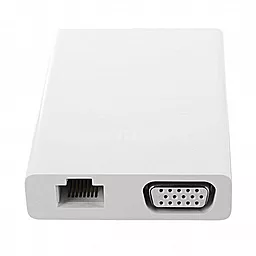 Мультипортовый USB Type-C хаб Xiaomi Mi USB-C - 2xUSB3.0/VGA/RJ-45 0.15m (JGQ4005TY) Белый - миниатюра 2