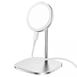 Беспроводное (индукционное) зарядное устройство Hoco CW32 Happiness magnetic 15w wireless charger silver