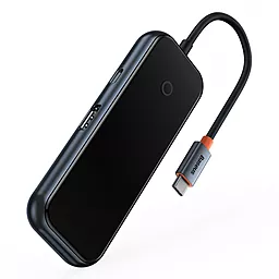 Мультипортовый USB Type-C хаб Baseus AcmeJoy 5-in-1 Gray (WKJZ010213) - фото Мультипортовый USB Type-C хаб Baseus AcmeJoy 5-in-1 Gray (WKJZ010213)