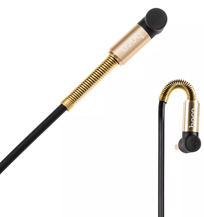 Аудио кабель Hoco UPA02 L-shaped AUX mini Jack 3.5mm M/M Cable 2 м чёрный - фото 4