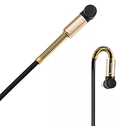 Аудио кабель Hoco UPA02 L-shaped AUX mini Jack 3.5mm M/M Cable 2 м чёрный - миниатюра 4