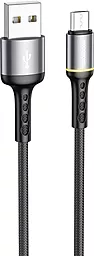 Кабель Borofone BU33 Color Ring USB-A - micro USB 12w 2.4a 1.2м cable Black - фото Кабель Borofone BU33 Color Ring USB-A - micro USB 12w 2.4a 1.2м cable Black