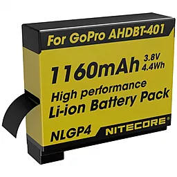 Аккумулятор Li-Ion Nitecore NLGP4 для GoPro AHDBT-401 3.7V (1160mAh)