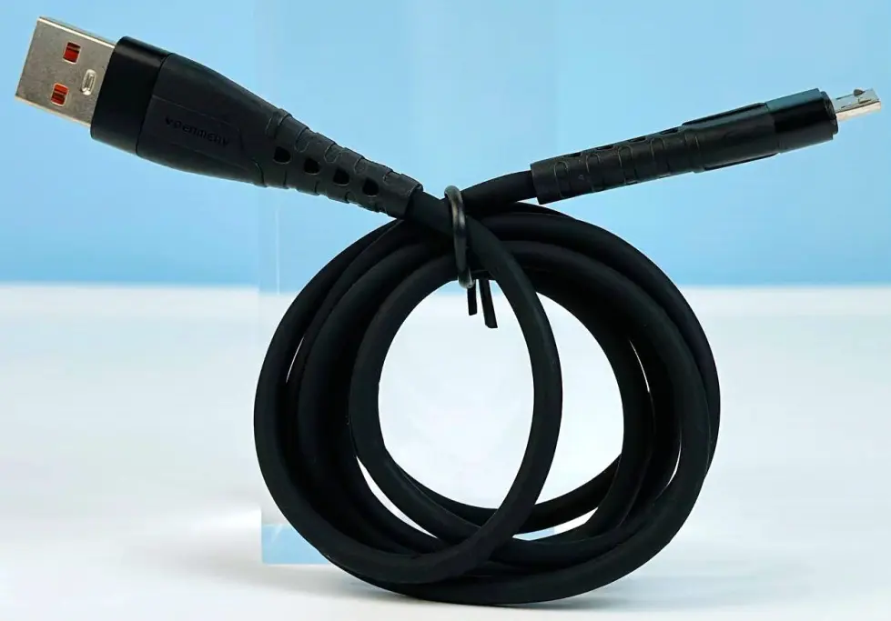 Кабель Denmen D57V USB-A - micro USB 12w 2.4a 1м cable Black - фото 2