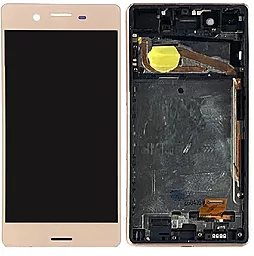 Дисплей Sony Xperia X (F5121, F5122) с тачскрином и рамкой, Gold