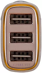 Автомобильное зарядное устройство Momax Polar Light Series Trial 2.4a 3xUSB-A ports car charger gold (UC5L) - миниатюра 2