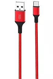 Кабель XO NB143 Braided USB-A - Type-C 10.5w 2м cable Black/Red - фото Кабель XO NB143 Braided USB-A - Type-C 10.5w 2м cable Black/Red