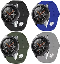 Набор сменных ремешков для умных часов 4 Colors Set Samsung Galaxy Watch 42mm/Watch Active/Active 2 40/44mm/Watch 3 41mm/Gear S2 Classic/Gear Sport (706503) Multicolor Dark