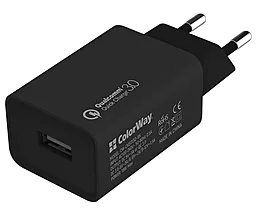 Сетевое зарядное устройство с быстрой зарядкой ColorWay 15w QC3.0 home charger black (CW-CHS013Q-BK)