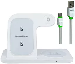 Беспроводная док-станция Proda 15w 3-in-1 magnetic wireless charger white (PD-W8) - фото Беспроводная док-станция Proda 15w 3-in-1 magnetic wireless charger white (PD-W8)