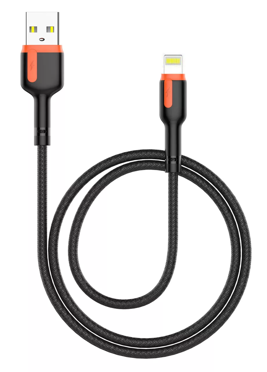 Кабель USB Powermax Alpha Type Lightning Cable Black (PWRMXAT2L) - фото 1