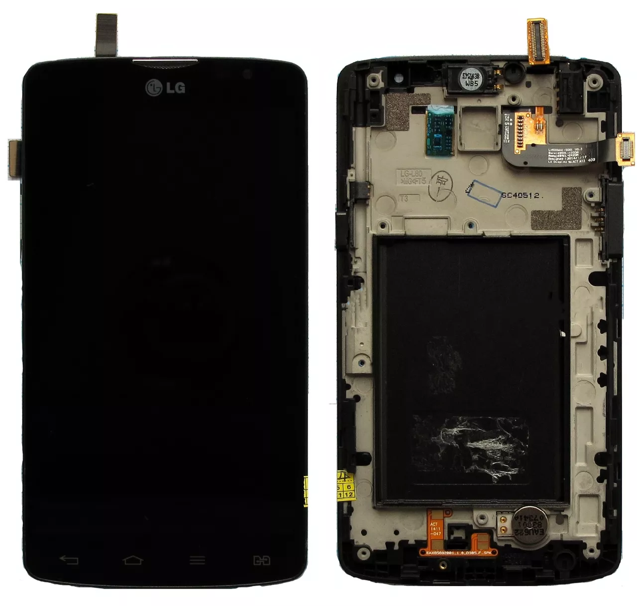 Дисплей LG L80 Dual (D385) с тачскрином и рамкой, оригинал, Black - фото 1