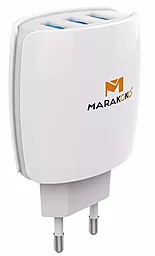 Сетевое зарядное устройство Marakoko 3 USB 3.4 А Home Charger White (MA5)