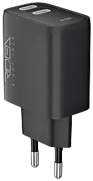 Сетевое зарядное устройство Ridea RW-36120 Turbo ProPD 36w PD 2xUSB-C fast charger black - фото Сетевое зарядное устройство Ridea RW-36120 Turbo ProPD 36w PD 2xUSB-C fast charger black