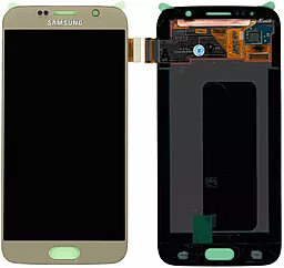 Дисплей Samsung Galaxy S6 G920 с тачскрином, сервисный оригинал, Gold