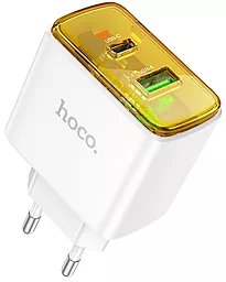 Мережевий зарядний пристрій Hoco CS42A 30w PD/QC USB-C/USB-A ports fast charger white - фото Мережевий зарядний пристрій Hoco CS42A 30w PD/QC USB-C/USB-A ports fast charger white