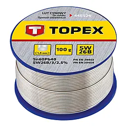 Припой проволочный TOPEX 44E524 (Sn60Pb40) 1.5 мм 100 г на катушке - фото Припой проволочный TOPEX 44E524 (Sn60Pb40) 1.5 мм 100 г на катушке