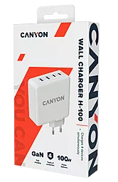 Мережевий зарядний пристрій Canyon GaN 100W 2USB-A/2USB Type-C Ports White (CND-CHA100W01) - мініатюра 3