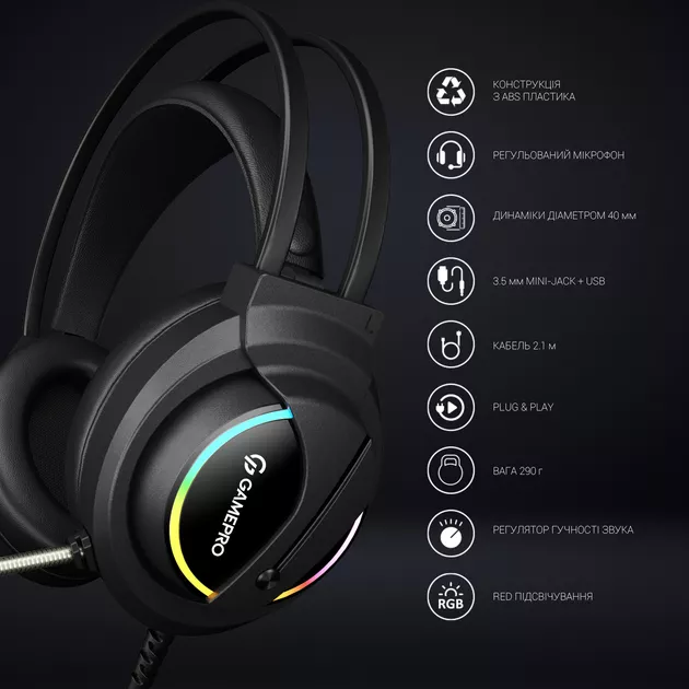 Наушники GamePro HS565 Nitro Black (HS565) - фото 6