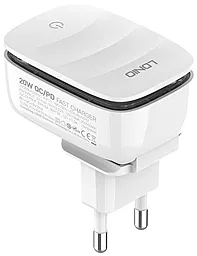 Зарядное устройство с ночником LDNio A2425C 20w PD USB-C/USB-A ports charger + USB-C to Lightning сable white - миниатюра 3
