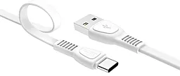 Кабель Hoco X40 Flat Noah TPE USB-A - Type-C 15w 3a 1м cable White - мініатюра 4