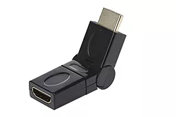 Видео переходник (адаптер) 2E Адаптер 2E HDMI (A/M) SWIVEL,BLACK, GOLD-PLATED - миниатюра 3