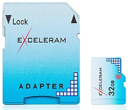 Карта пам'яті Exceleram microSDHC 32GB Class 10 + SD-адаптер (EMSD0006)