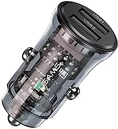 Автомобильное зарядное устройство Usams 15w 2xUSB-A ports car charger black (CC162CC01) - фото Автомобильное зарядное устройство Usams 15w 2xUSB-A ports car charger black (CC162CC01)
