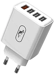 Сетевое зарядное устройство SkyDolphin SC40 32w QC3.0 4xUSB-A ports home charger white (MZP-000186)