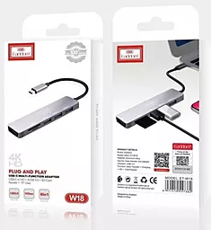 USB Type-C хаб Earldom ET-W18 Multi HUB Grey - миниатюра 4
