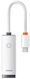 Сетевая карта Baseus Lite Series Ethernet Adapter USB-C - RJ45 1000Mbps White (WKQX000302) - фото Сетевая карта Baseus Lite Series Ethernet Adapter USB-C - RJ45 1000Mbps White (WKQX000302)