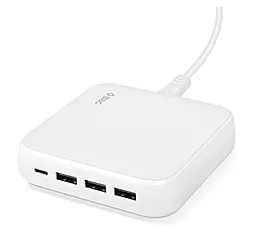 Сетевое зарядное устройство Ttec 65W PD/QC 3.0 GaN 3xUSB-A/USB-C ports white (2SCG02B)