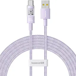 Кабель Baseus Gem USB-A - Type-C 100w 6a 1м cable Purple (P10373002511-00) - фото Кабель Baseus Gem USB-A - Type-C 100w 6a 1м cable Purple (P10373002511-00)
