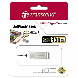 Флешка Transcend Type-C 850 32GB USB 3.1 Metal (TS32GJF850S) - миниатюра 2