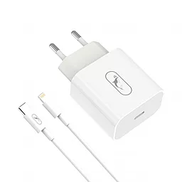 Сетевое зарядное устройство SkyDolphin SC38T 2.4a USB-C home charger + USB-C to Lightning cable white (MZP-000182) - фото Сетевое зарядное устройство SkyDolphin SC38T 2.4a USB-C home charger + USB-C to Lightning cable white (MZP-000182)