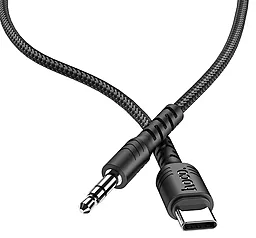 Аудіо кабель Hoco UPA17 Aux mini Jack 3.5 mm - USB Type-C M/M Cable 1 м black - мініатюра 2