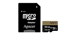 Карта пам'яті Apacer microSDXC 64GB Class 10 UHS-I U3 + SD-адаптер (AP64GMCSX10U4-R) - фото Карта пам'яті Apacer microSDXC 64GB Class 10 UHS-I U3 + SD-адаптер (AP64GMCSX10U4-R)