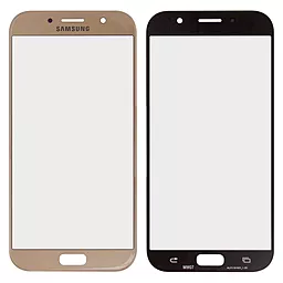 Корпусное стекло дисплея Samsung Galaxy A7 A720F 2017 Gold - фото Корпусное стекло дисплея Samsung Galaxy A7 A720F 2017 Gold