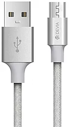USB Кабель Devia Pheez micro USB Cable Grey