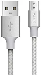 Кабель Devia Pheez USB-A - micro USB 12w 2.4a 1м cable Grey - фото Кабель Devia Pheez USB-A - micro USB 12w 2.4a 1м cable Grey