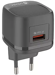 Сетевое зарядное устройство Veron VR-C18Q 18w QC3.0 charger + micro USB cable black - фото Сетевое зарядное устройство Veron VR-C18Q 18w QC3.0 charger + micro USB cable black
